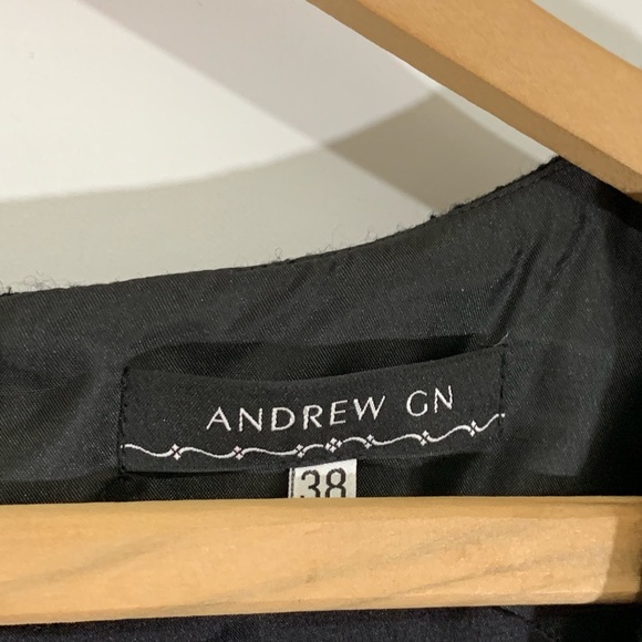 Andrew Gn Black Stretch Wool Sheath Dress - Picture 3 of 8